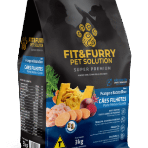 Ração Seca Fit&Furry para Cães Filhotes de Raças Médias e Grandes - 3Kg