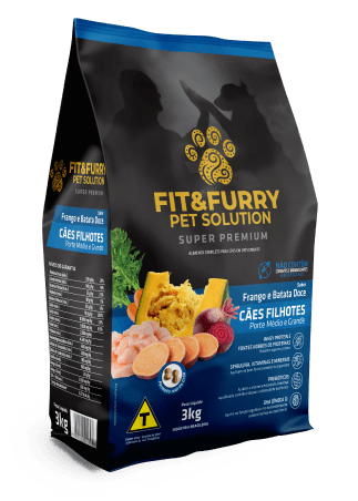Ração Seca Fit&Furry para Cães Filhotes de Raças Médias e Grandes – 3Kg