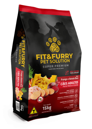 Ração Seca Fit&Furry para Cães Adultos de Raças Médias – 15Kg