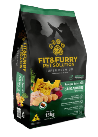 Ração Seca Fit&Furry para Cães Adultos de Raças Grandes – 15Kg